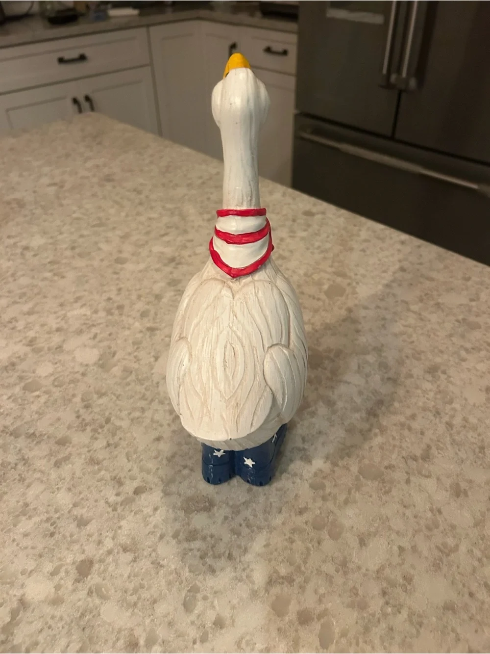 “New”Patriotic White Duck Figurine with Red Scarf and Blue Star Boots - Picture 4 of 5